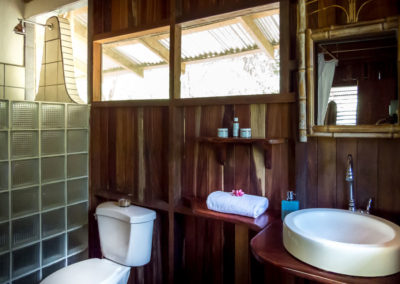 Private second floor bathroom inside the Polehouse room at Encanta La Vida Costa Rica