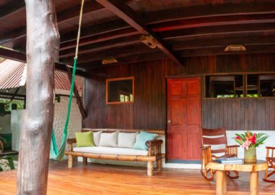 Deck view at Treehouse Corazón rainforest lodging in Costa Rica eco-lodge