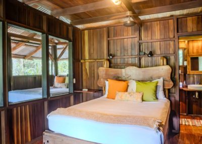 Bedroom interior in Treehouse Nest at Encanta La Vida rainforest eco-lodge Costa Rica